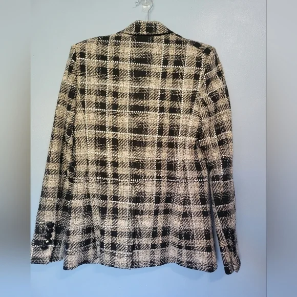 Veronica Beard Rhinestone Miller Dickey Plaid Tweed Jacket Size 2 Black - Picture 4 of 16